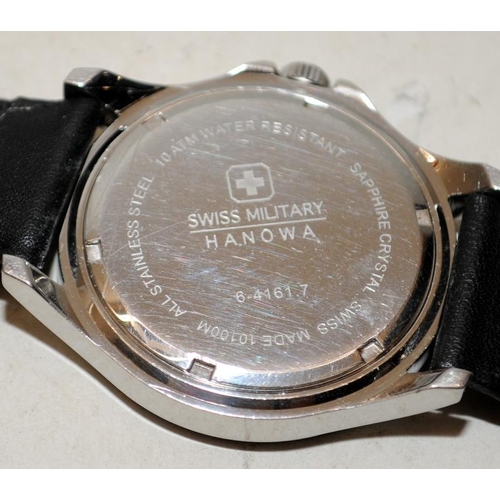 253 - Swiss Military Hanowa Flagship gents quartz watch. 45mm across including crown. Working at time of l... 