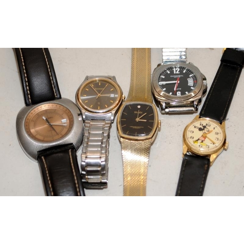 359 - A collection of gents quartz fashion watches. Rotary, Armani, Diesel etc. Some are working and other... 