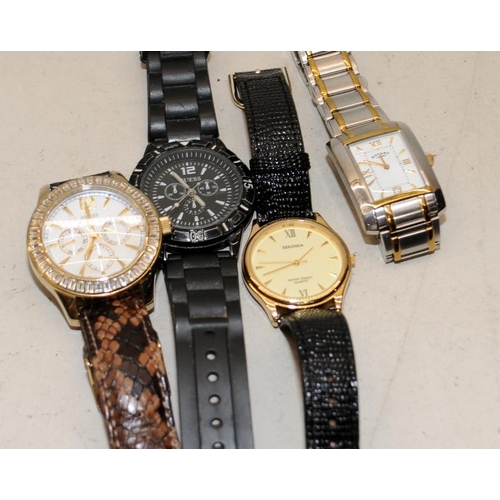 359 - A collection of gents quartz fashion watches. Rotary, Armani, Diesel etc. Some are working and other... 