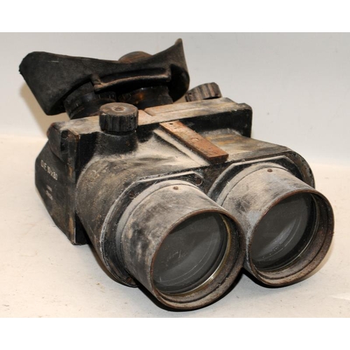 113 - Rare WWII German CXN Busch 10 x 80 Flakfernrohr Flak binoculars c/w original rubber eyecaps. Supplie... 