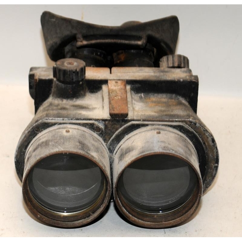 113 - Rare WWII German CXN Busch 10 x 80 Flakfernrohr Flak binoculars c/w original rubber eyecaps. Supplie... 