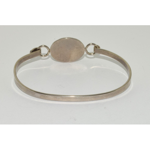 353 - 925 silver Amethyst center stone bangle