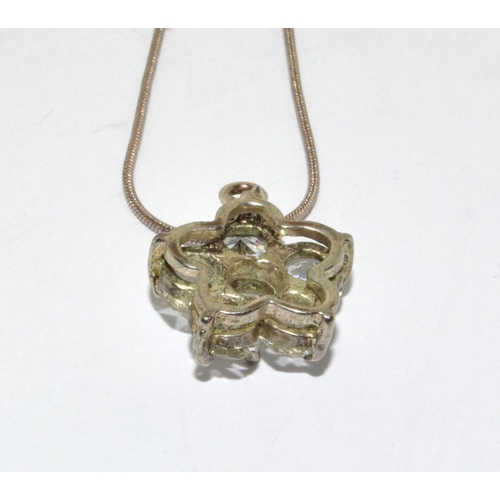 264 - 925 silver Flower necklace pendant