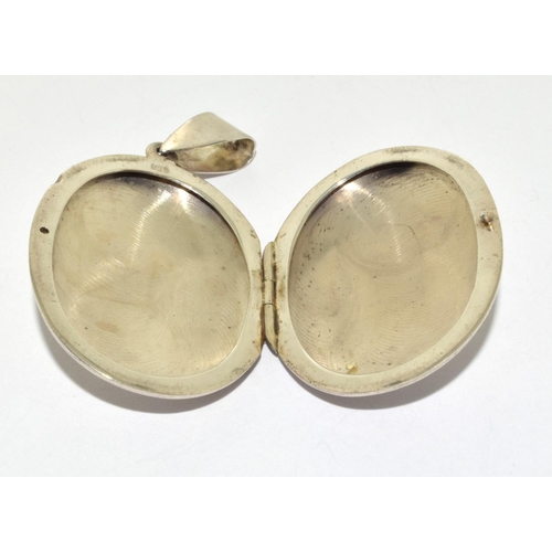 368 - 925 silver large plain locket