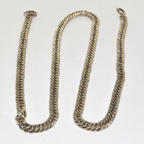 369 - 925 silver heavy fancy link neck chain 44g