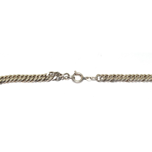 369 - 925 silver heavy fancy link neck chain 44g