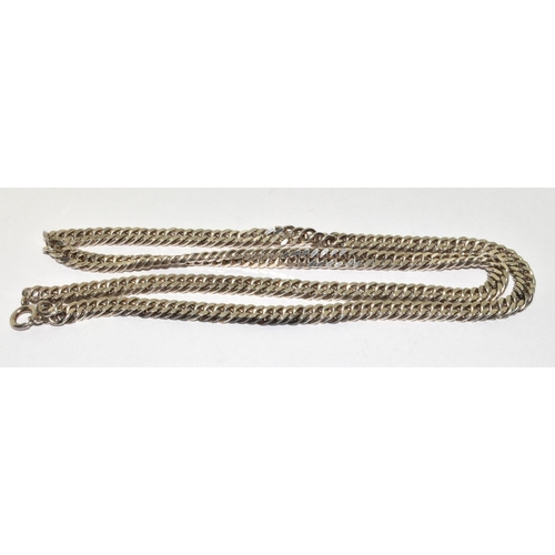 369 - 925 silver heavy fancy link neck chain 44g