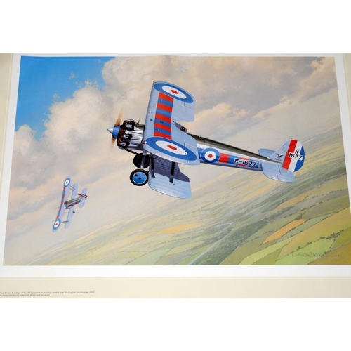 229 - A collection of unframed aircraft prints including limited edition prints signed by the artist and p... 