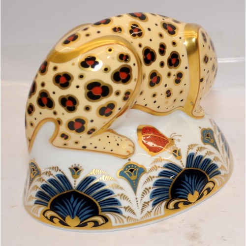 216A - Royal Crown Derby Imari paperweight, boxed - Savannah Leopard