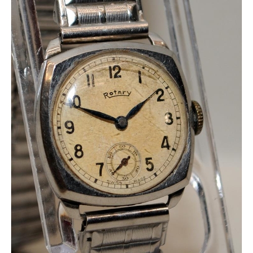 270 - Collection of ladies and gents watches to include a vintage Rotary cushion case and a Zheut manual w... 