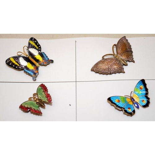 280 - A collection of costume jewellery enamel butterfly brooches