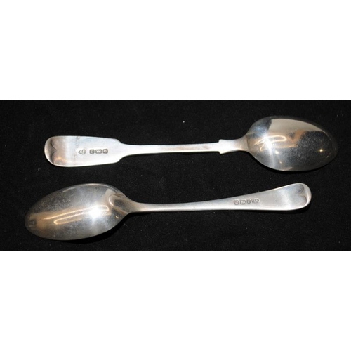 330 - Three pieces of Hallmarked Sheffield sterling silver. Two large teaspoons and a pair of sugar tongs.... 