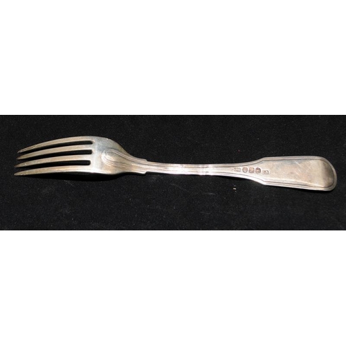 340 - Two large London hallmarked sterling silver forks. Georgian and Victorian. Assayed 1801 and 1876. 13... 