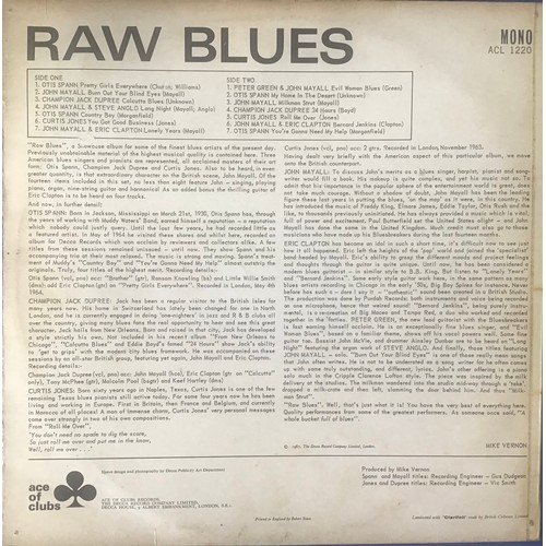 427 - JOHN MAYALL ‘RAW BLUES’ ORIGINAL UK VINYL LP. Original UK LP Issued in 1967 by Ace Of Clubs Records ... 