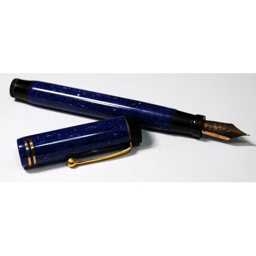 22 - Extremely rare 1927 Parker Duofold Senior fountain pen with lapis lazuli body c/w matching mechanica... 