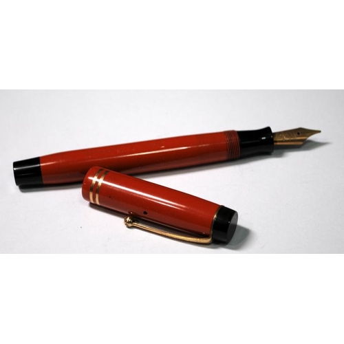 24 - Parker Duofold orange bodied fountain pen. Canada made. 5