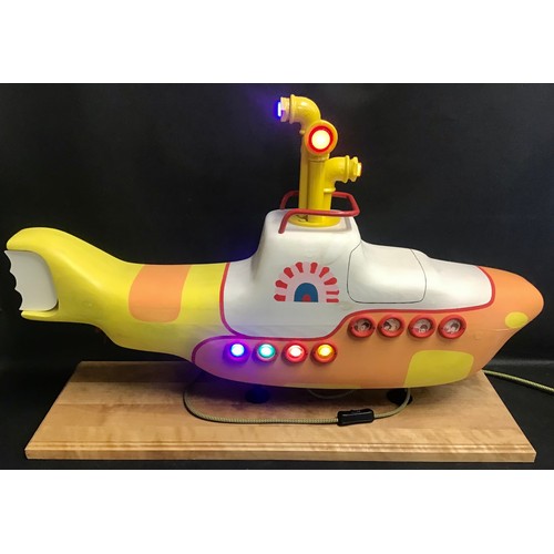 462A - BEATLES ‘YELLOW SUBMARINE’ SCULPTURE IN WOOD AND METAL. The Beatles one off Yellow Submarine carved ... 