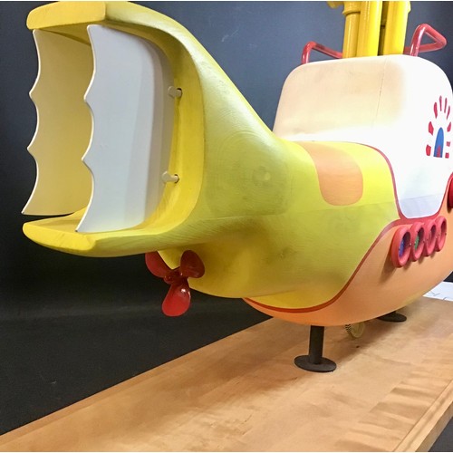 462A - BEATLES ‘YELLOW SUBMARINE’ SCULPTURE IN WOOD AND METAL. The Beatles one off Yellow Submarine carved ... 