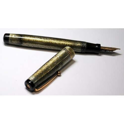 46 - Swan leverless fountain pen L312/90 with silver lizard body. Swan #3 14ct nib fitted. (Ref:YYR306)