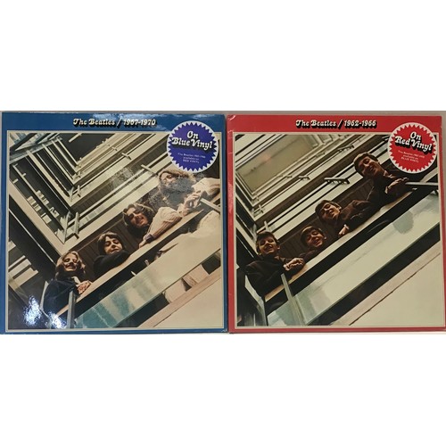 155 - THE BEATLES RED AND BLUE ‘GREATEST HITS’ ALBUMS ORIGINAL COLOURED VINYL LIMITED EDITIONS. These albu... 