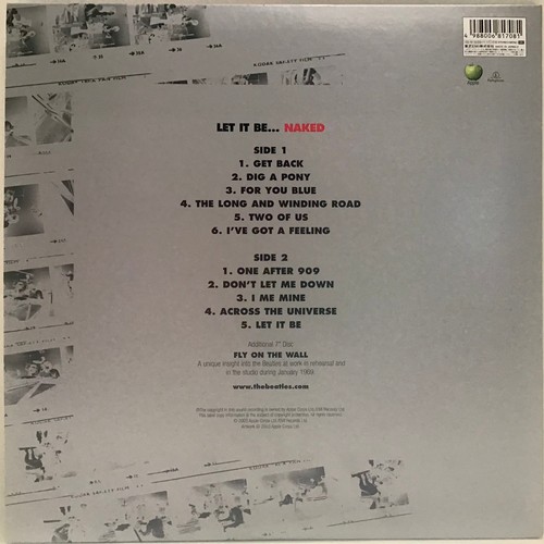 1 - BEATLES ‘LET IT BE NAKED’ APPLE JAPANESE  VINYL LP WITH 7” SINGLE AND INSERTS. This album is No. TOJ... 