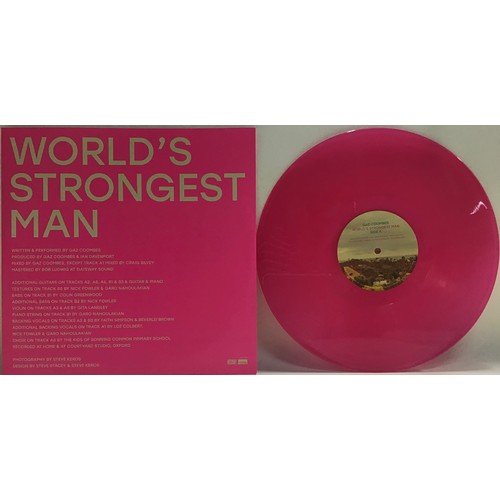 24 - GAZ COOMBES SIGNED VINYL LP RECORDS. Firstly here we have a signed copy of 'World's Strongest Man' p... 