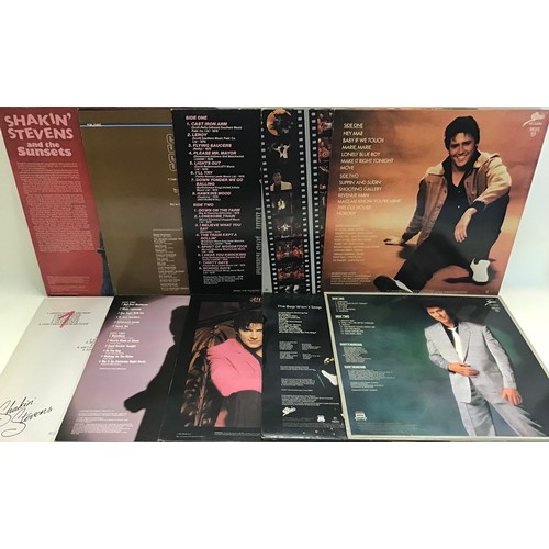 186 - SHAKIN STEVENS VINYL LP RECORDS X 10. Titles here include - The Bop Won’t Stop - Give Me Your Heart ... 