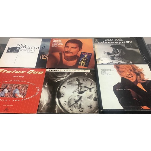 485 - CRATE OF POP HITS 7” VINYL SINGLES. Here we find various genres and decades of various hit singles. ... 