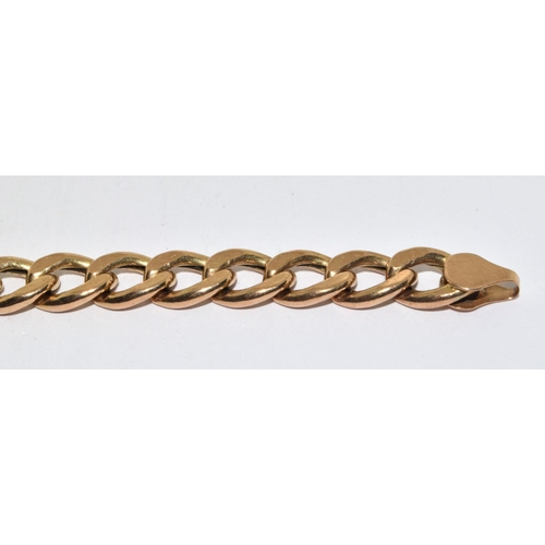 184 - 9ct Gold Flat Link Bracelet, with a Crab Claw Clasp 12g