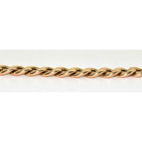 184 - 9ct Gold Flat Link Bracelet, with a Crab Claw Clasp 12g