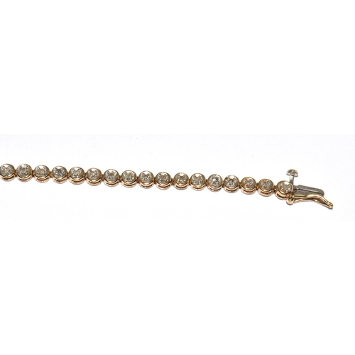 200 - 9ct Gold Diamond Tennis Bracelet