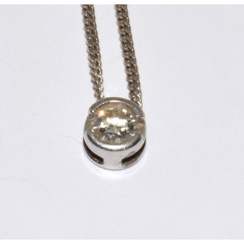 202 - 18ct White Gold Solitaire Diamond Pendant. Hallmarked  0.25ct.