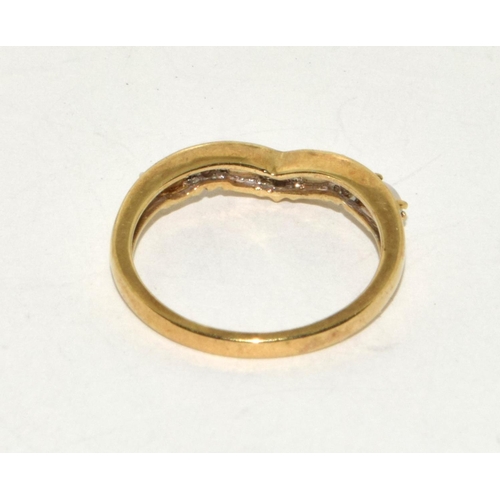 185 - Opal/Diamond 9ct Gold Ring Size M