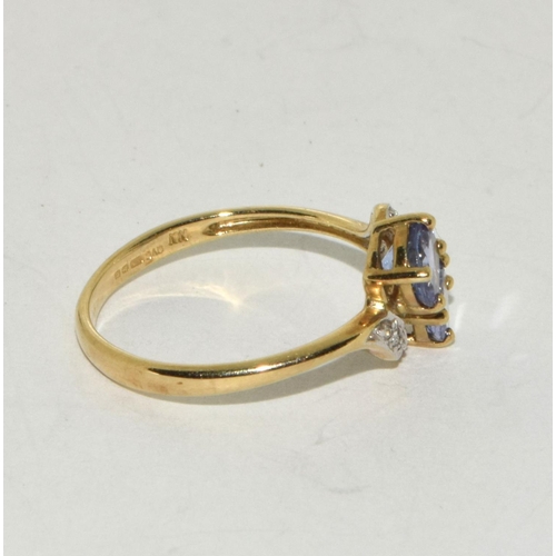 176 - Topaz/Diamond 9ct Gold Ring Size L