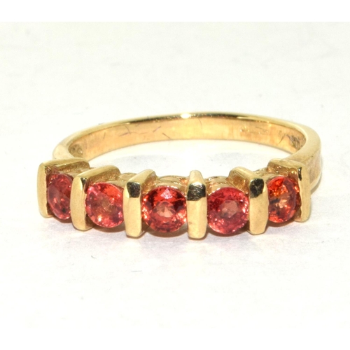 154 - 9ct Gold Ladies 5 Stone Ring. Size N