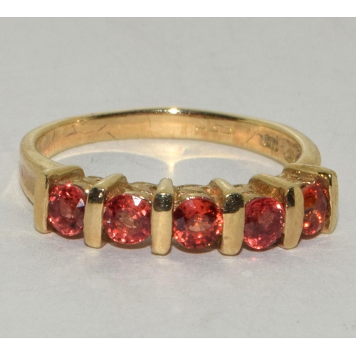 154 - 9ct Gold Ladies 5 Stone Ring. Size N