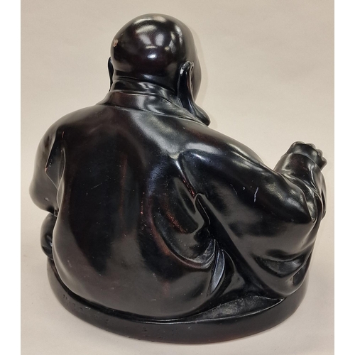 8 - Large contemporary figure of a seated laughing Buddha 34cm wide.