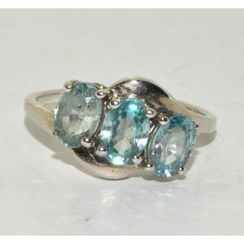 237 - A 925 silver and blue topaz ring Size S