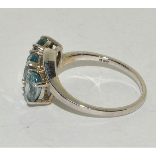 237 - A 925 silver and blue topaz ring Size S