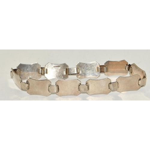 218 - 925 silver square link bracelet 20cm