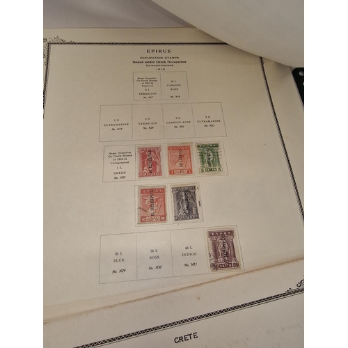 33 - Folder of stamps on album pages from Greece, Italy and Norway. Used and mint.