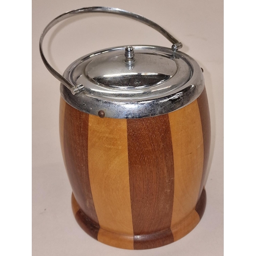 47 - Vintage Art Deco wooden 1930's biscuit barrel.