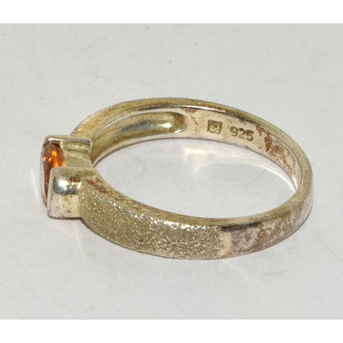 215 - A Vintage 925 silver citrine ring, Size Q