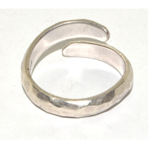 221 - A Fiyah heavy 925 silver adjustable ring.