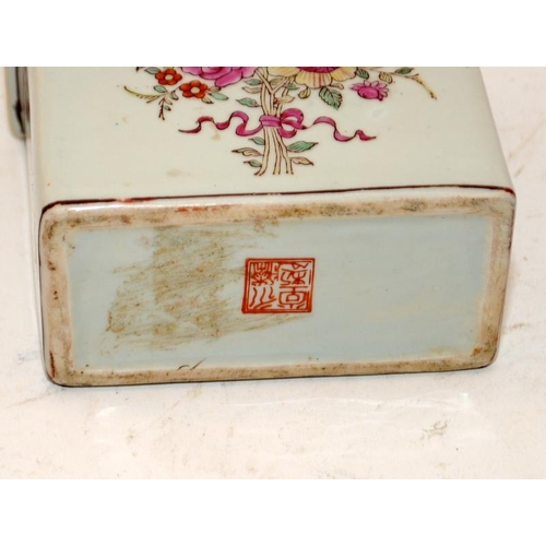 69 - Oriental Tea caddy together a soap stone censor