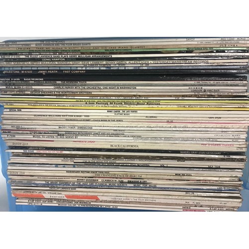 123 - BOX OF VARIOUS RARE JAZZ RELATED VINYL ALBUMS. All found here in Ex conditions. Artists include - Mc... 