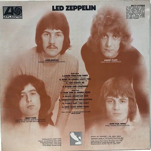 118 - LED ZEPPELIN SELF-TITLED DEBUT VINYL LP RECORD. Quality copy of this iconic album found here on Atla... 