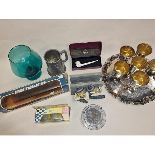 112 - Mixed collectables to include glass vase, silver plate, toy cars and other collectables.