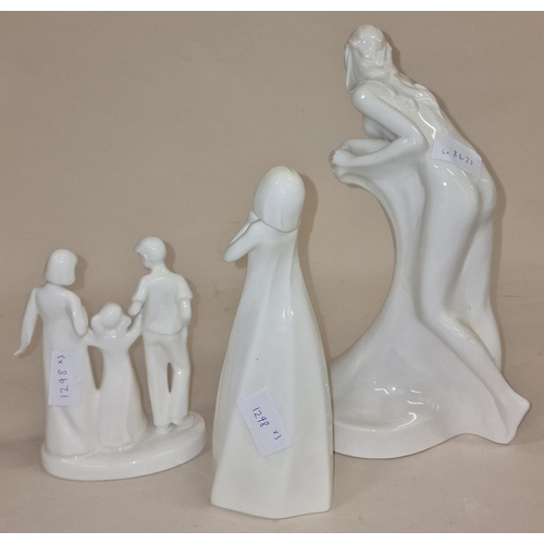 117 - Royal Doulton collection of white porcelain figurines (3).