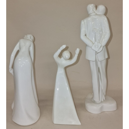 72 - Royal Doulton collection of white porcelain figurines (3).